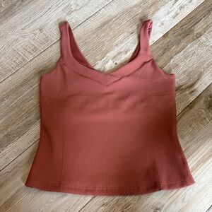 Beyond Yoga Ribbed V-Neck Tank - Rosewood